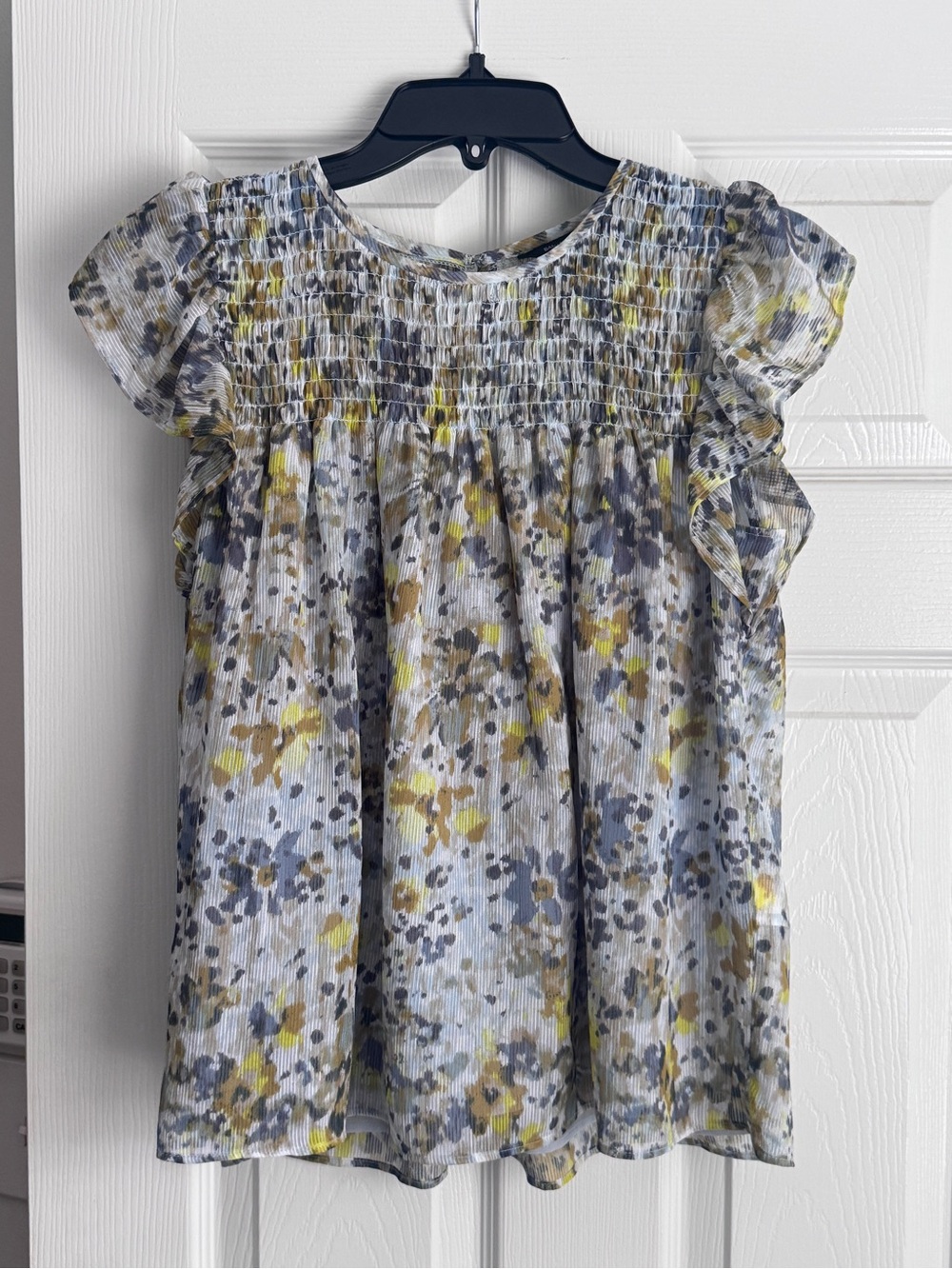 Banana Republic Floral Smocked Blouse